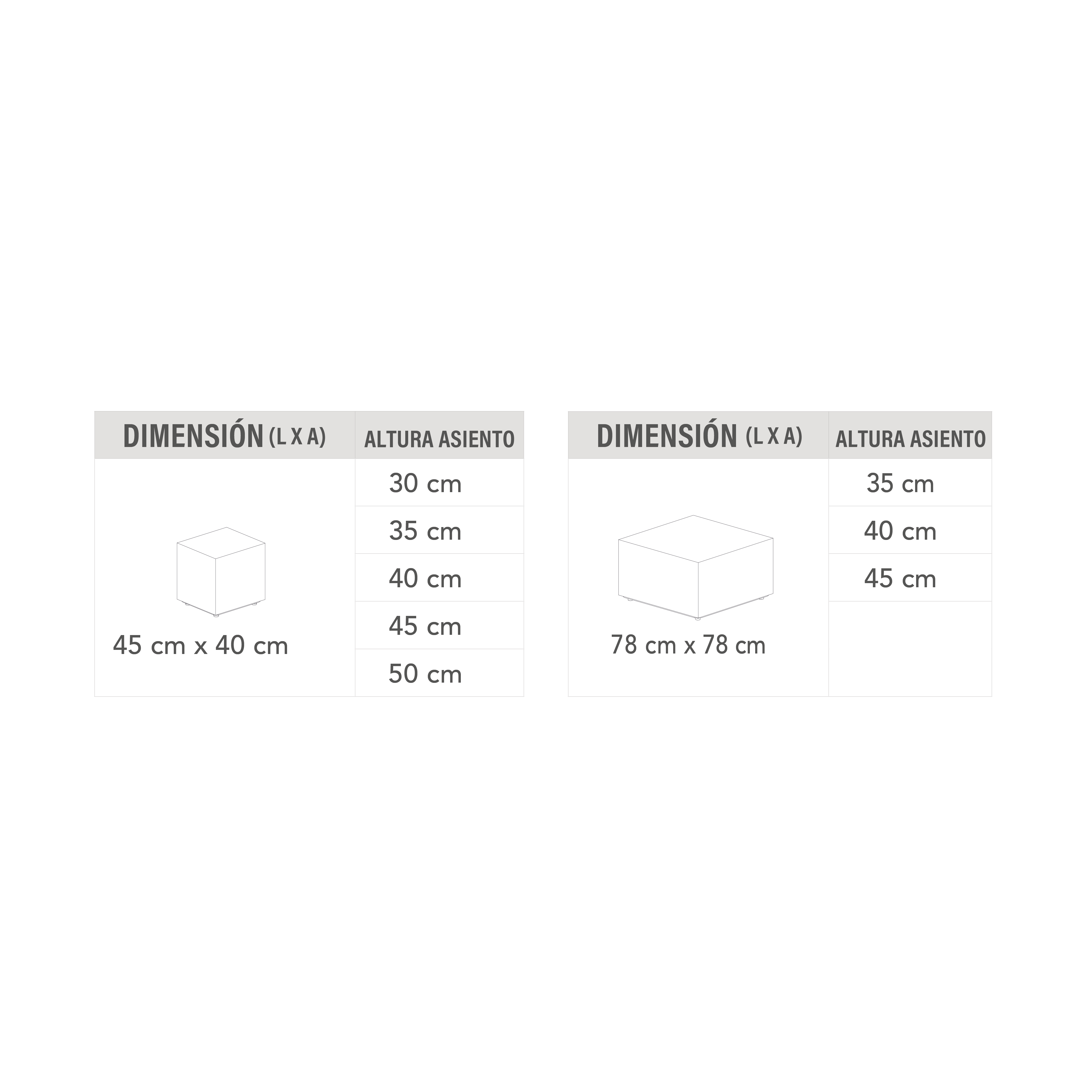 Listado otoman rectangular