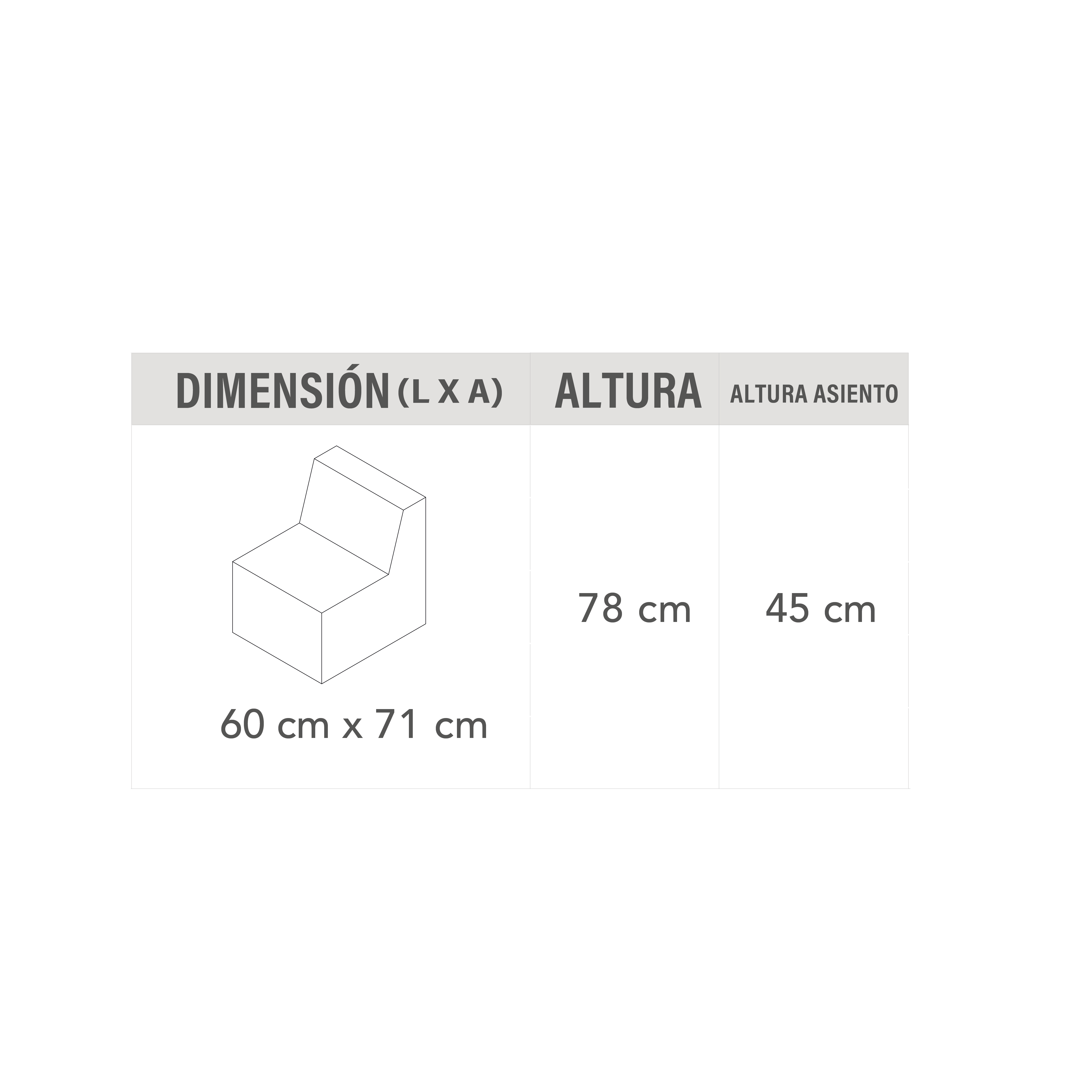 Listado silla connect respaldo bajo