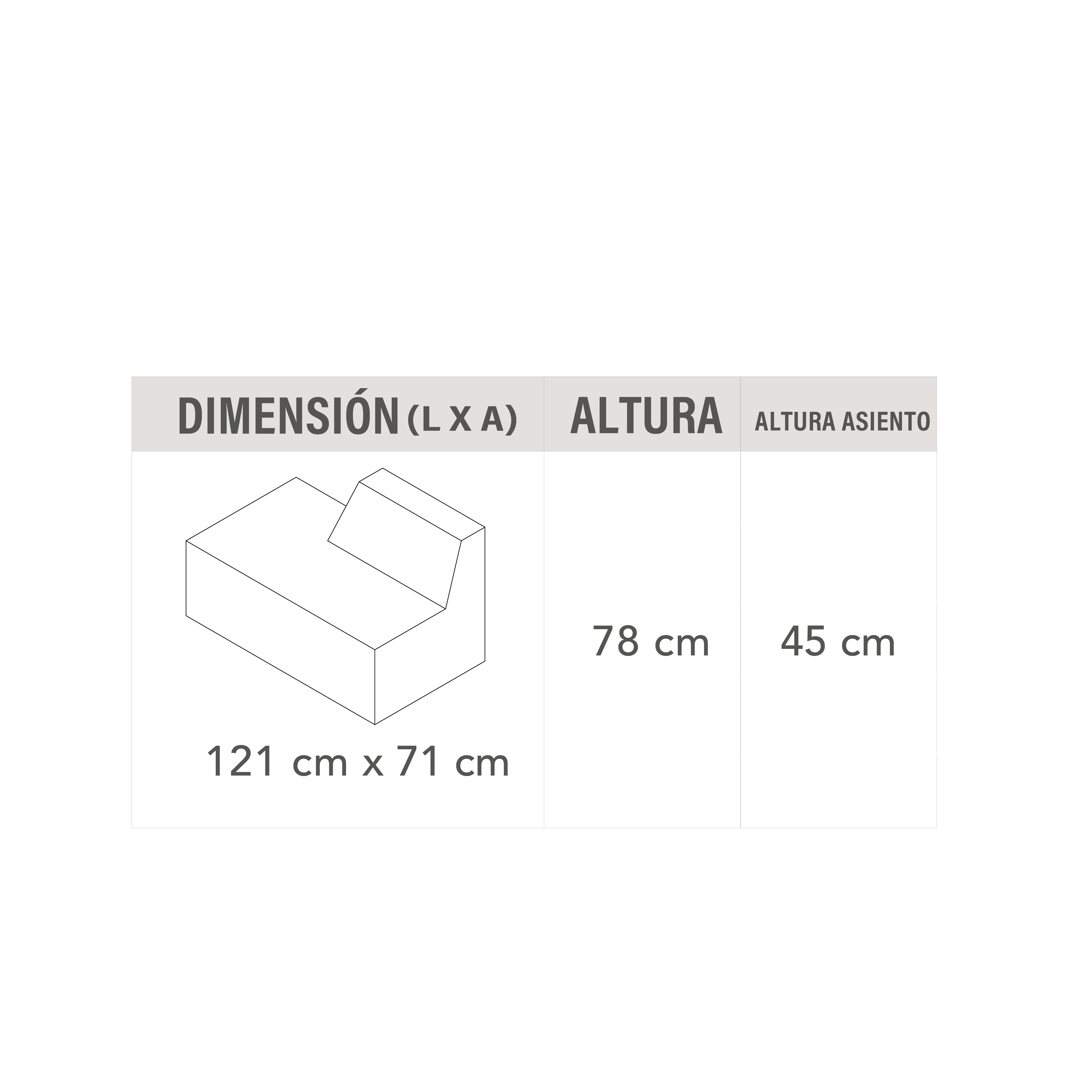 Listado sofá connect bajo (brazo derecho)